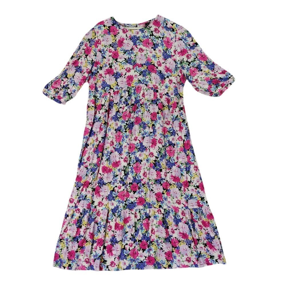 Nobody's Child Womens Romantic Cottage Modest Boho Tiered Tea Dress 18 Floral